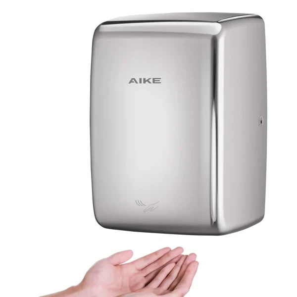 Secador de mãos elétrico a jato em aço inoxidável AIKE, aprovado pela UL, 120V, AK2803D